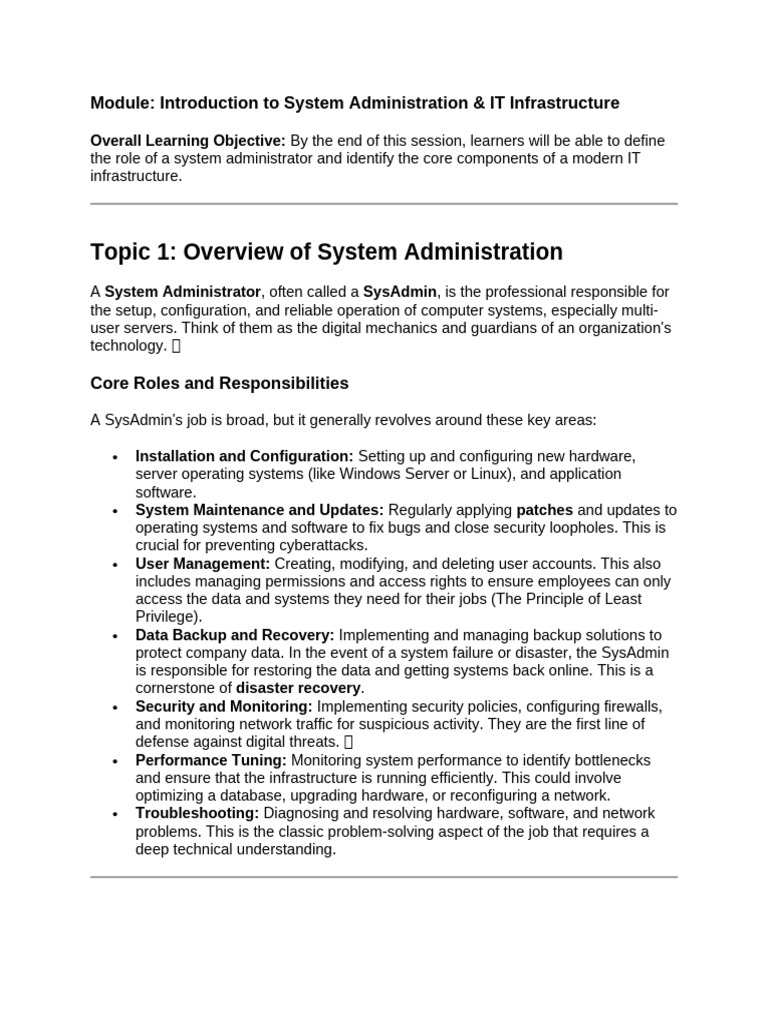 System Administration & IT Infrastructure Guide | PDF | Computer ...