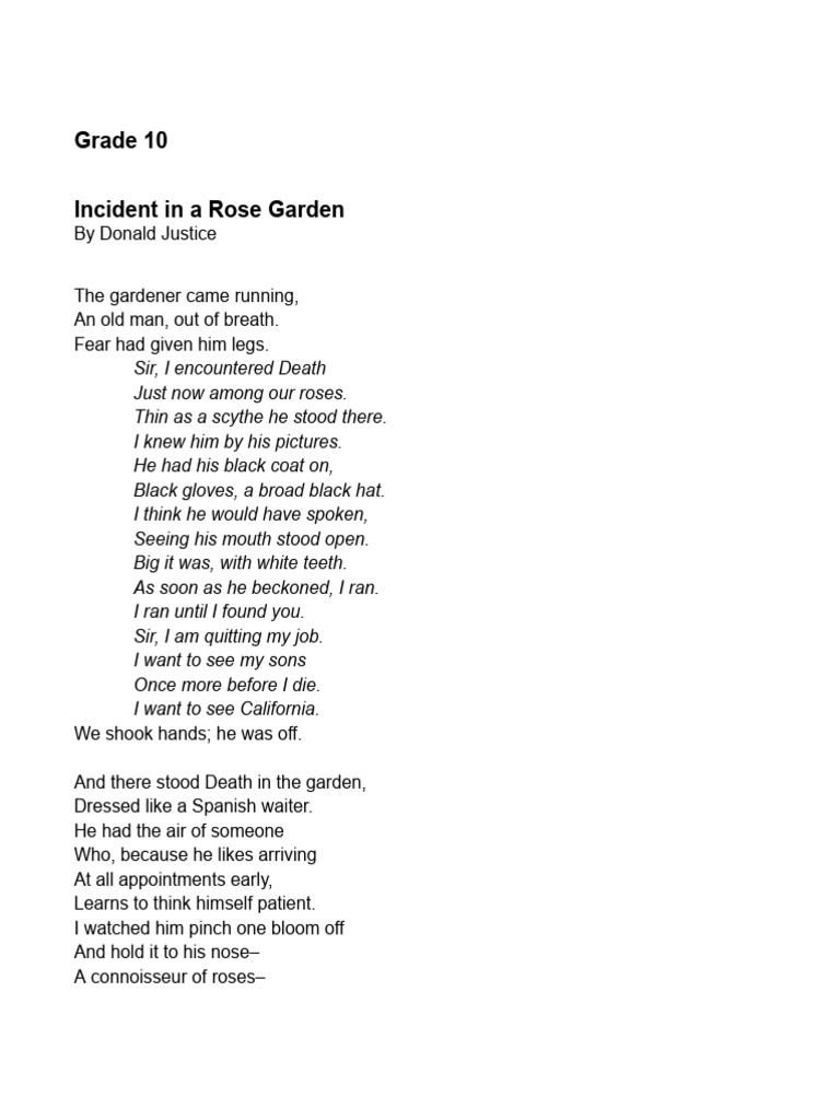 Grade 10 Poems for Competition | PDF