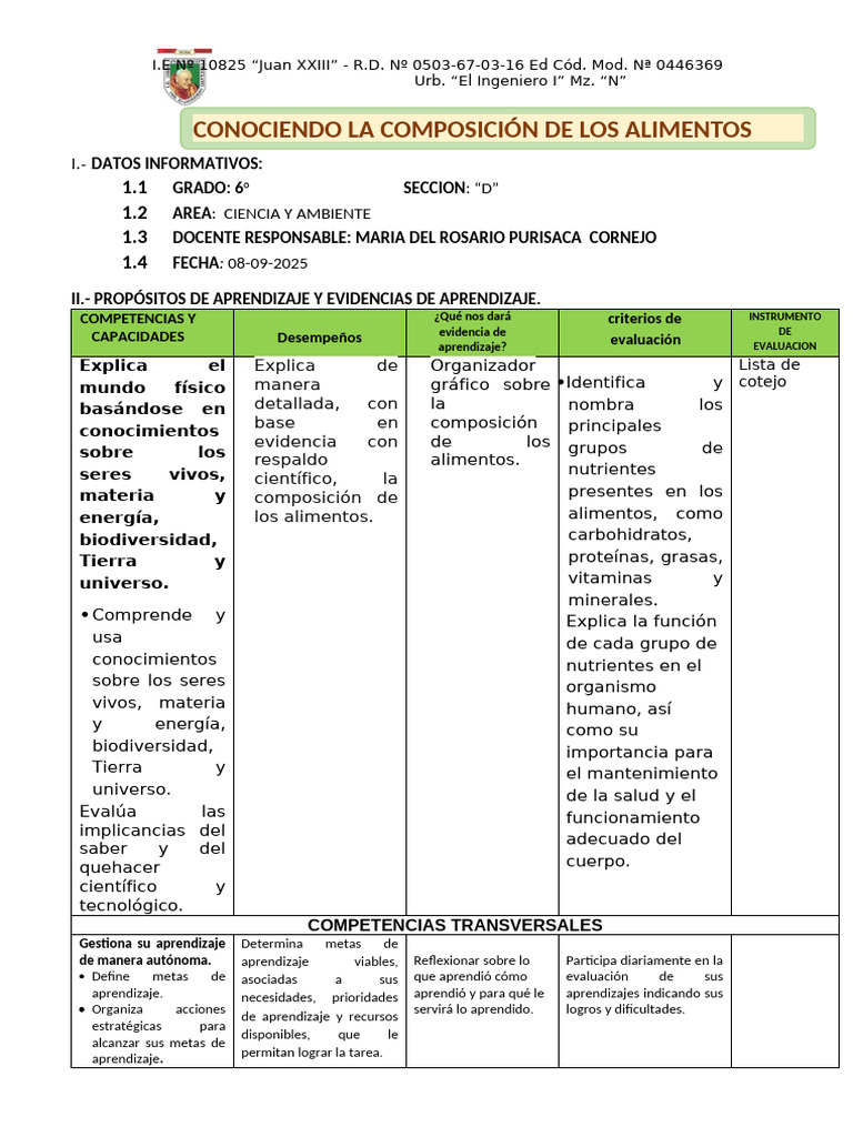Conociendo La Composicion de Los Alimentos | PDF | Nutrientes | Alimentos