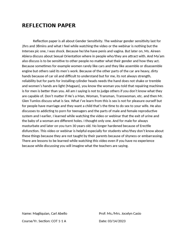 Reflection Paper | PDF
