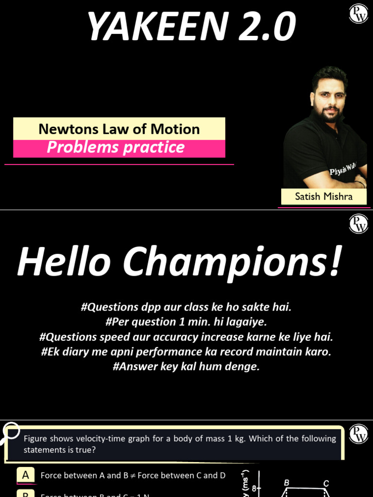 Newton's Laws: Practice Problems & Solutions | PDF | Force | Mass