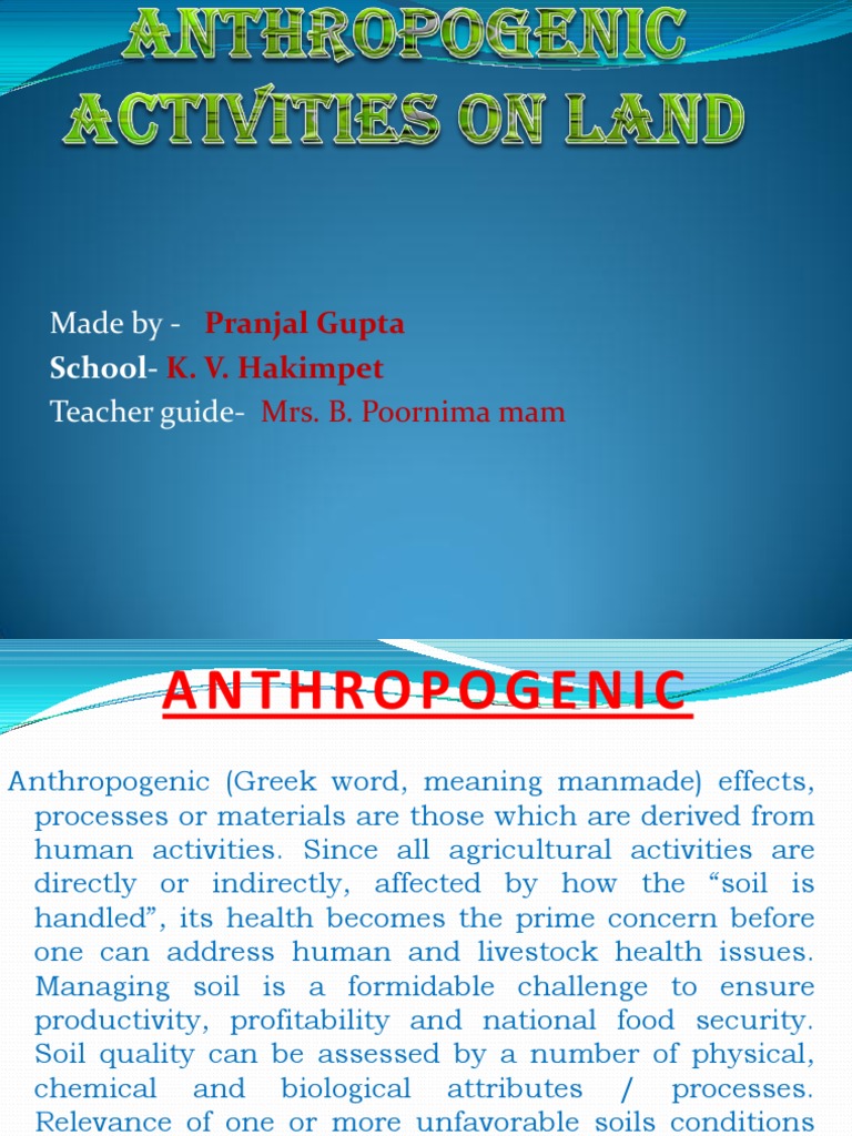 Anthropogenic Effects on Soil Health | PDF | Porosity | Human Impact On ...