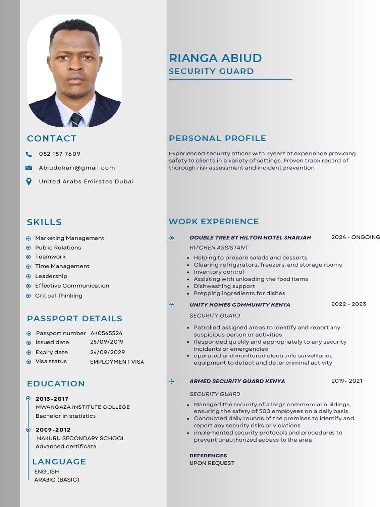 Security Experience at Unity Homes Kenya | PDF | Security Guard ...
