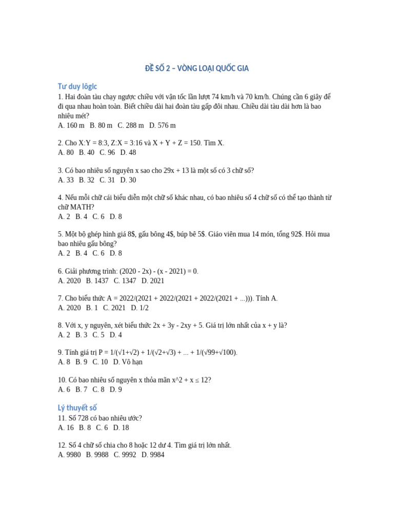 De So 2 Day Du | PDF