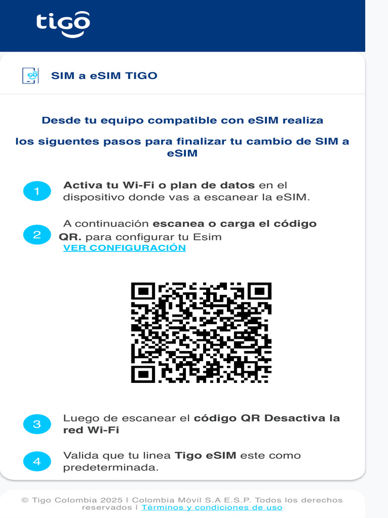 Activar eSIM Tigo: Guía Rápida | PDF