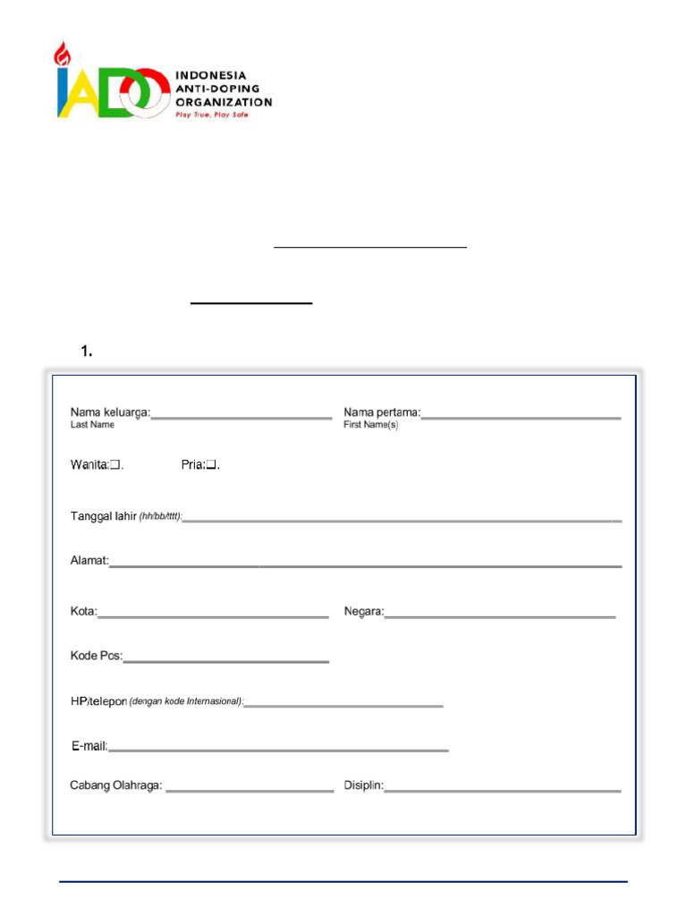 Formulir TUE untuk Atlet dan Dokter | PDF