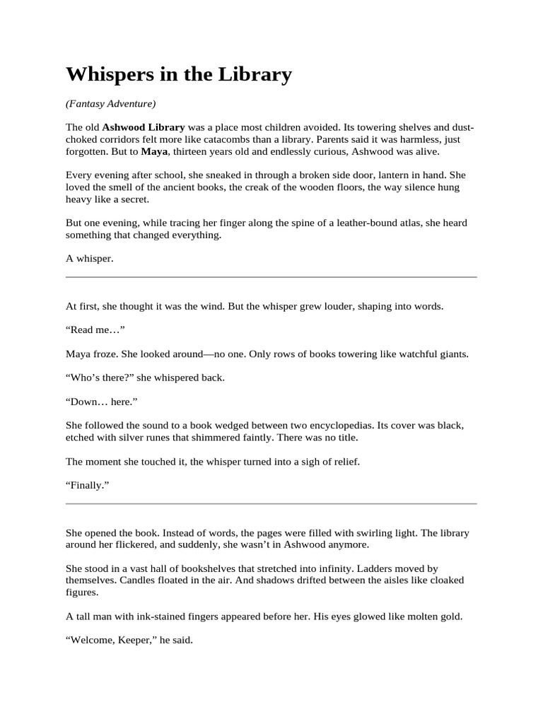 Maya's Library of Whispers | PDF