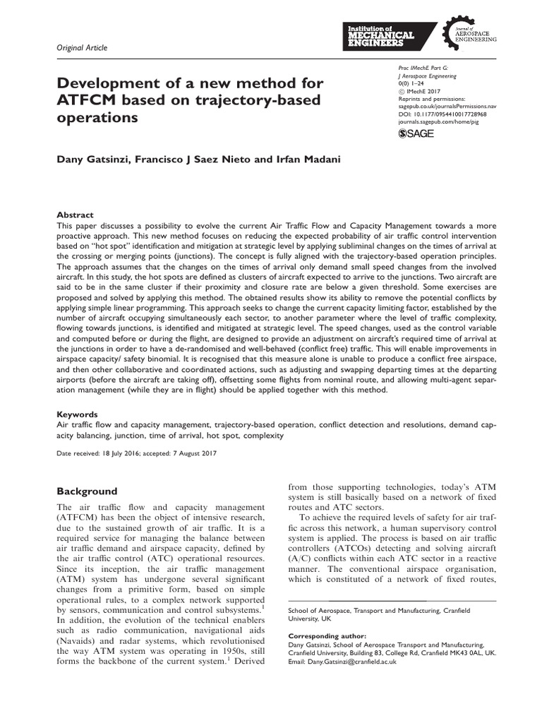Proactive ATFCM Method for Air Traffic | PDF | Air Traffic Control ...