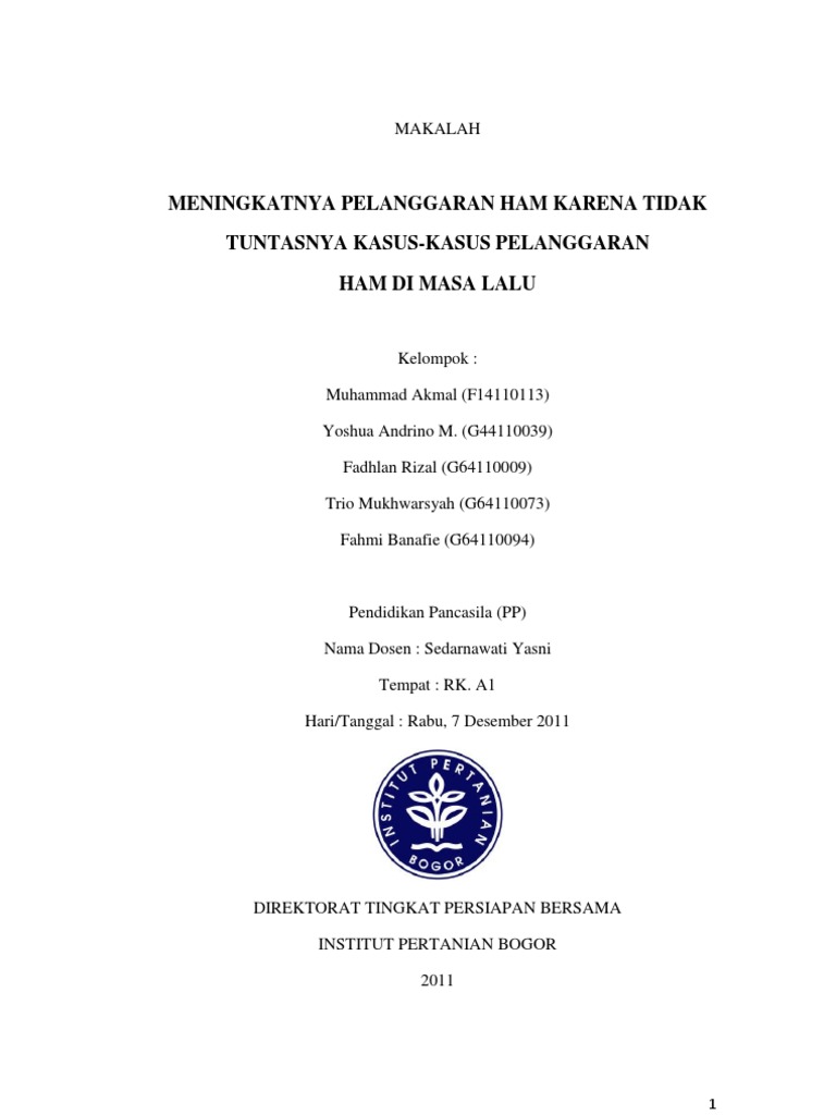 Makalah Pelanggaran Ham