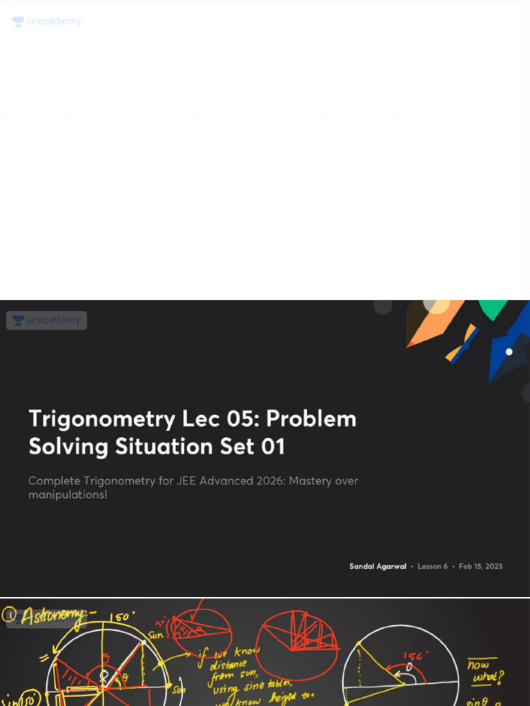 Trigonometry Lec 05 Problem Solving Situation Set 01 With Anno | PDF
