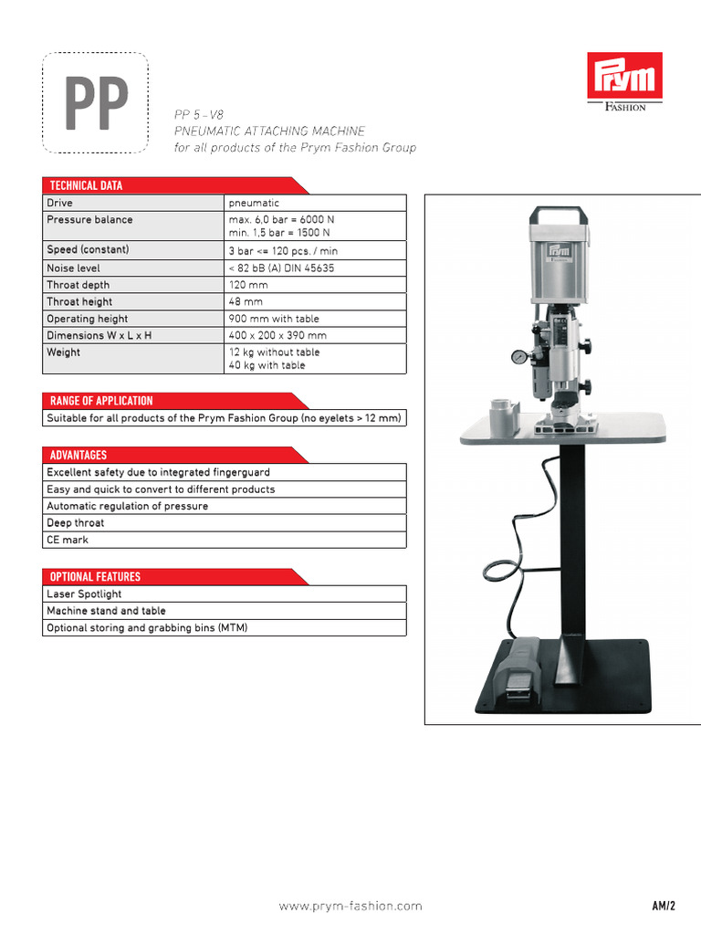 Pneumatic Pressure Machine Specifications | PDF