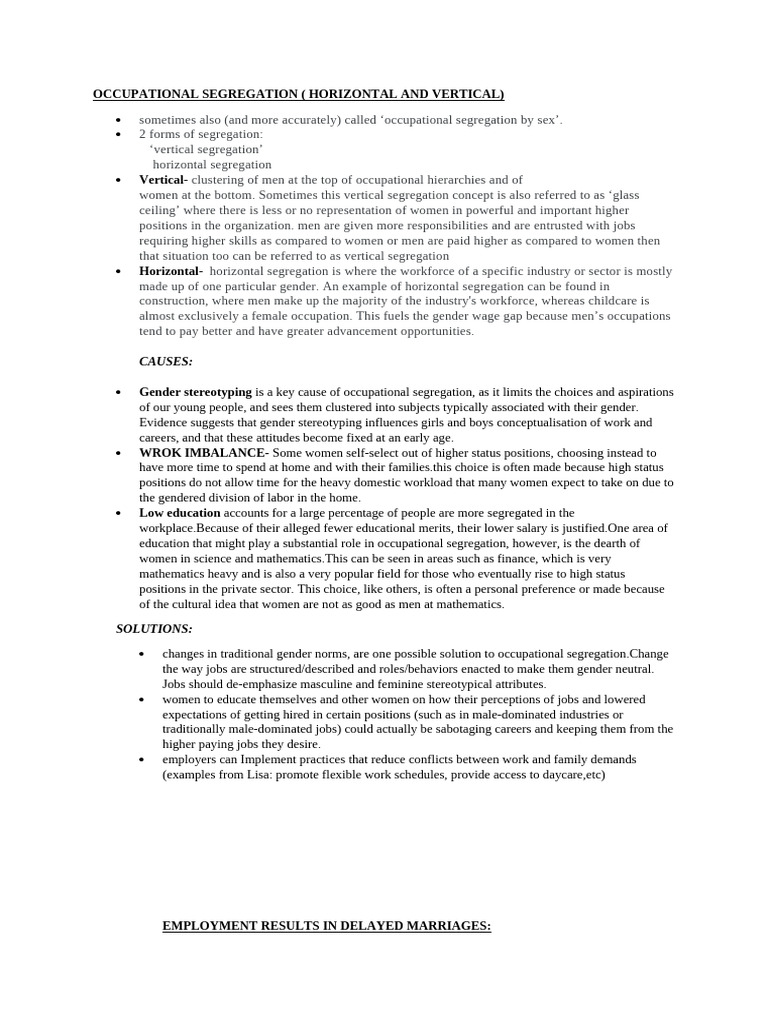 Understanding Occupational Segregation | PDF | Gender And Development ...