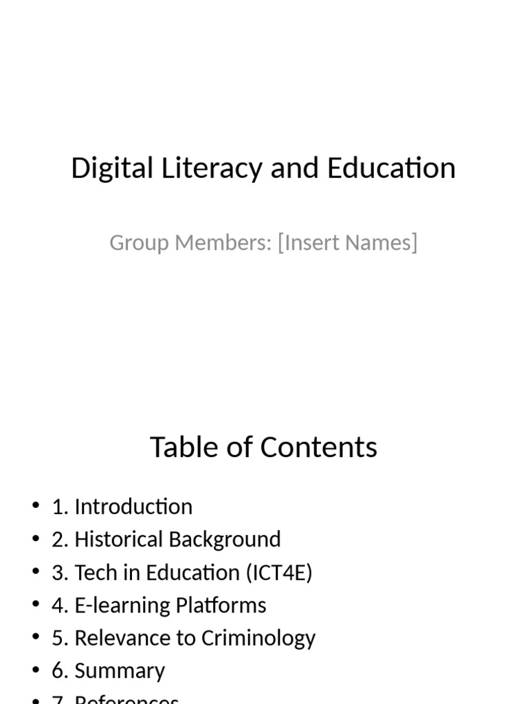 Digital Literacy Education Final | PDF