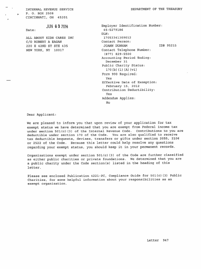 B 005657 Doc 201400085914 | PDF | 501(C) Organization | Irs Tax Forms