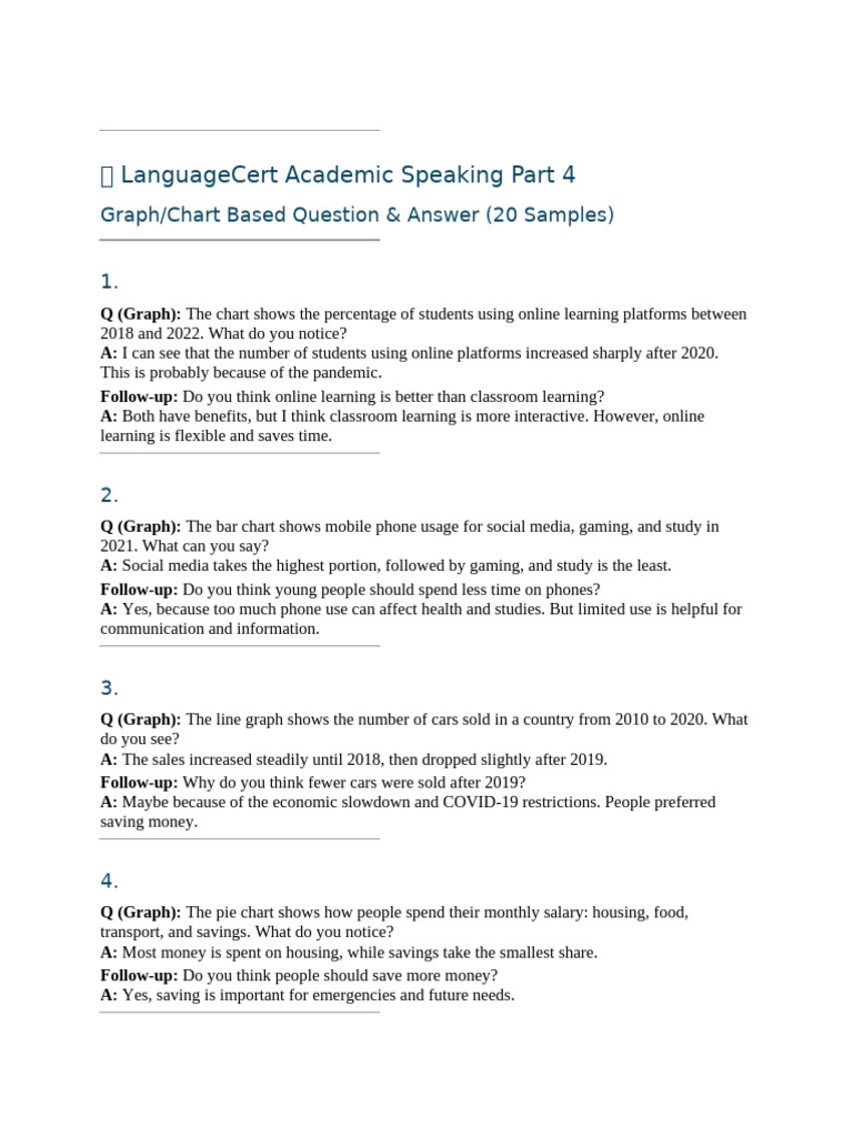 LanguageCert Academic Speaking Samples | PDF | Chart | Economies