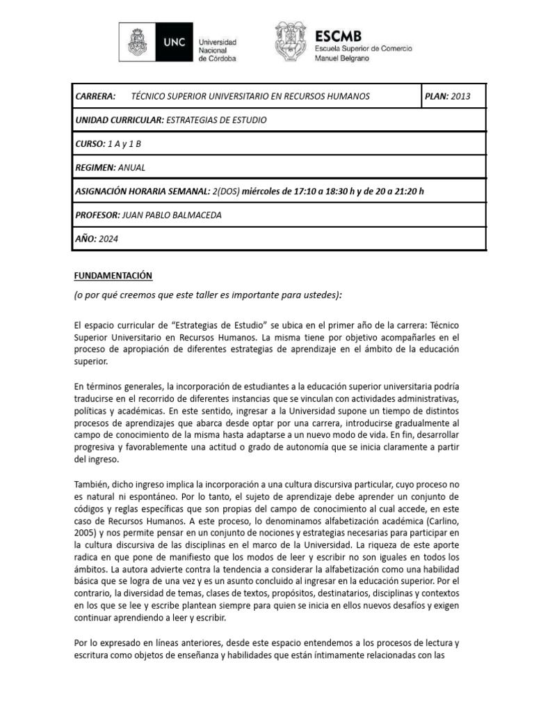 1 A RH PROGRAMA 2023.docx (2) .Docx | PDF | Aprendizaje | Literatura