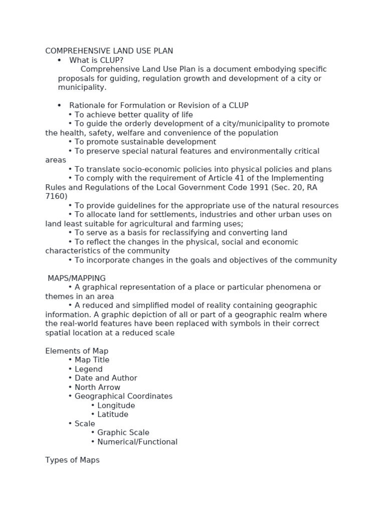 Comprehensive Land Use Plan Overview | PDF | Zoning | Map