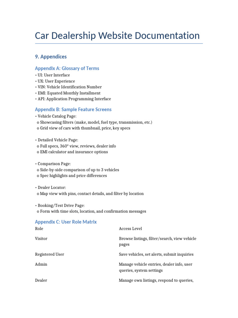 Car Dealership Website Features Guide | PDF