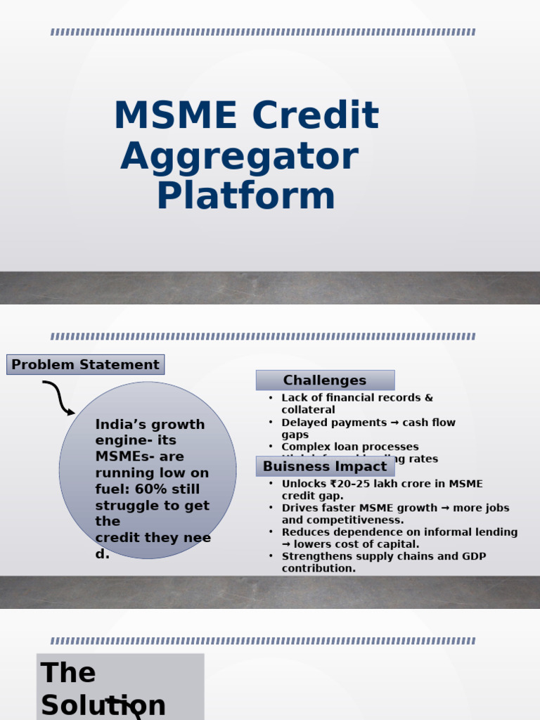 MSME Credit Solutions for Growth in India | PDF