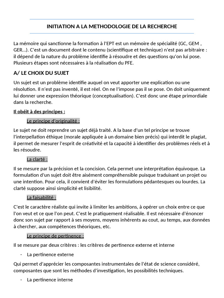 Méthodologie de recherche académique | PDF