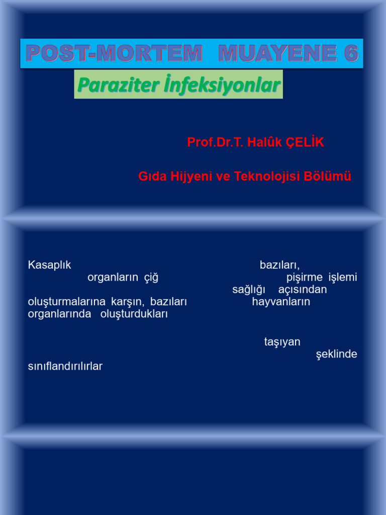 Paraziter İnfeksiyonlar | PDF