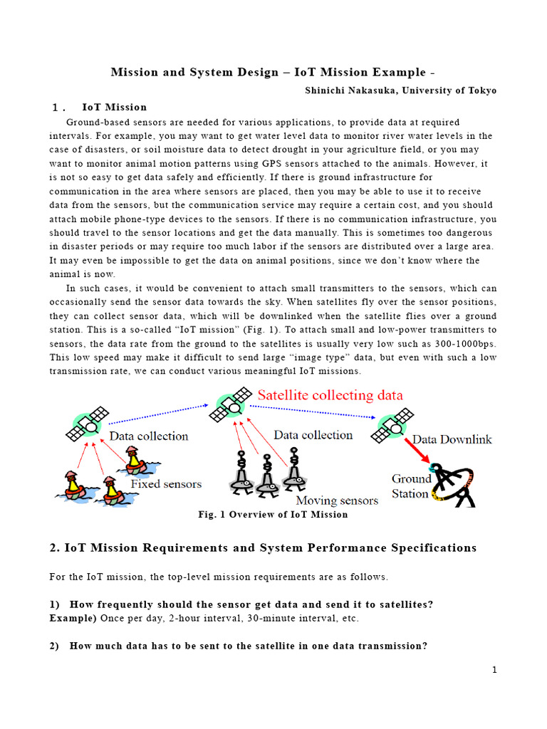 IoT Mission Design and Specifications | PDF | Bit Rate
