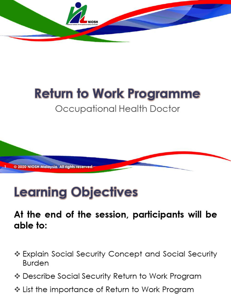 106-Return To Work Programme | PDF | Social Security (United States ...