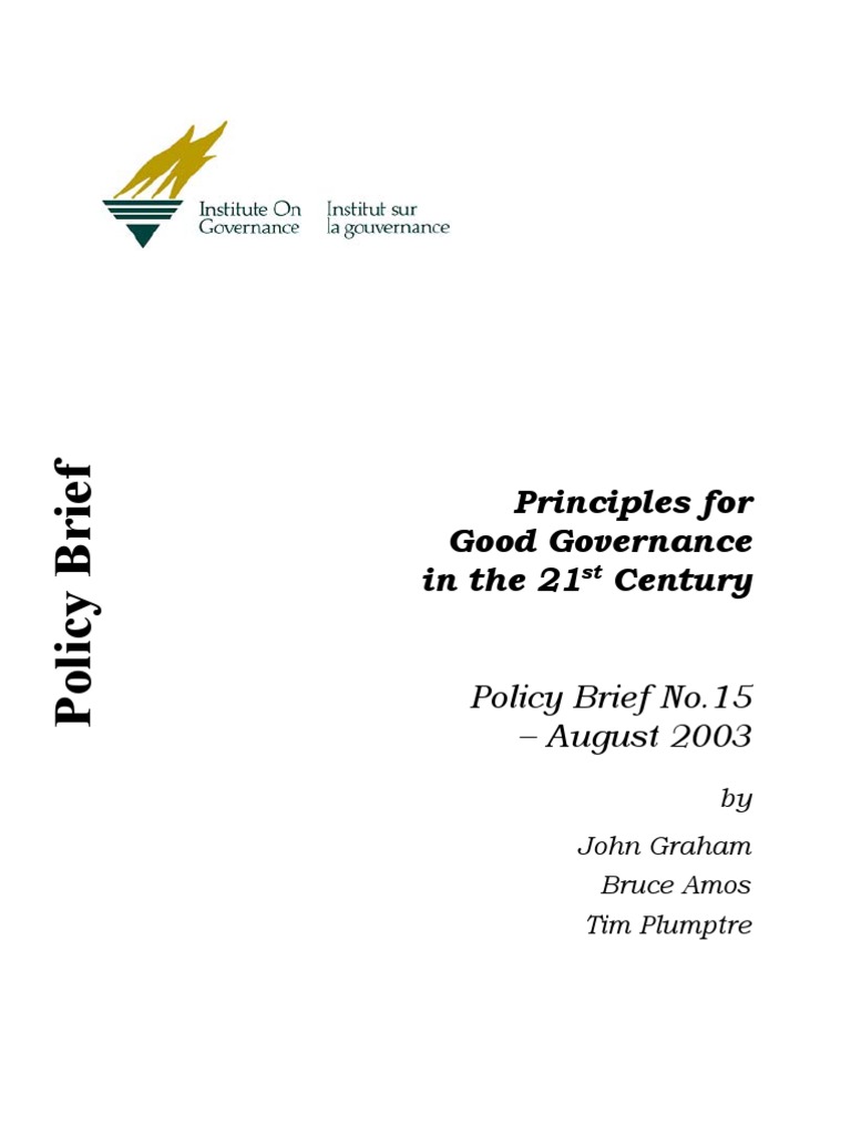 Governance Policy Brief 15 | PDF | Governance | Natural And Legal Rights