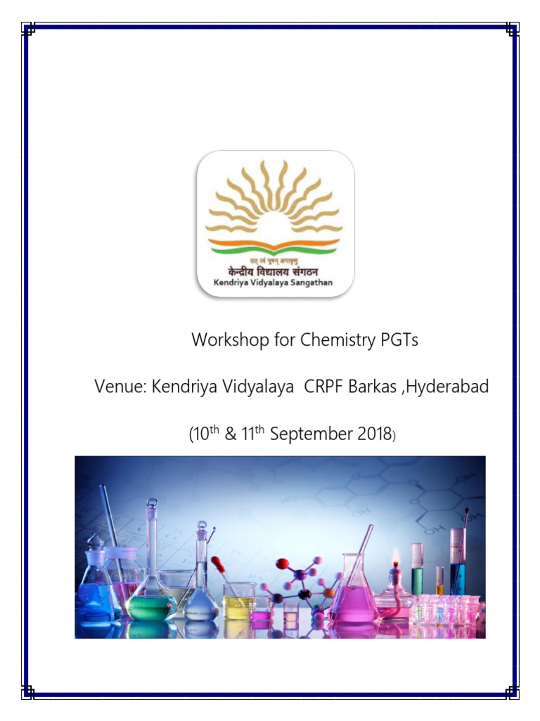 Chemistry Workshop for PGTs in Hyderabad | PDF | Fluorine | Atoms