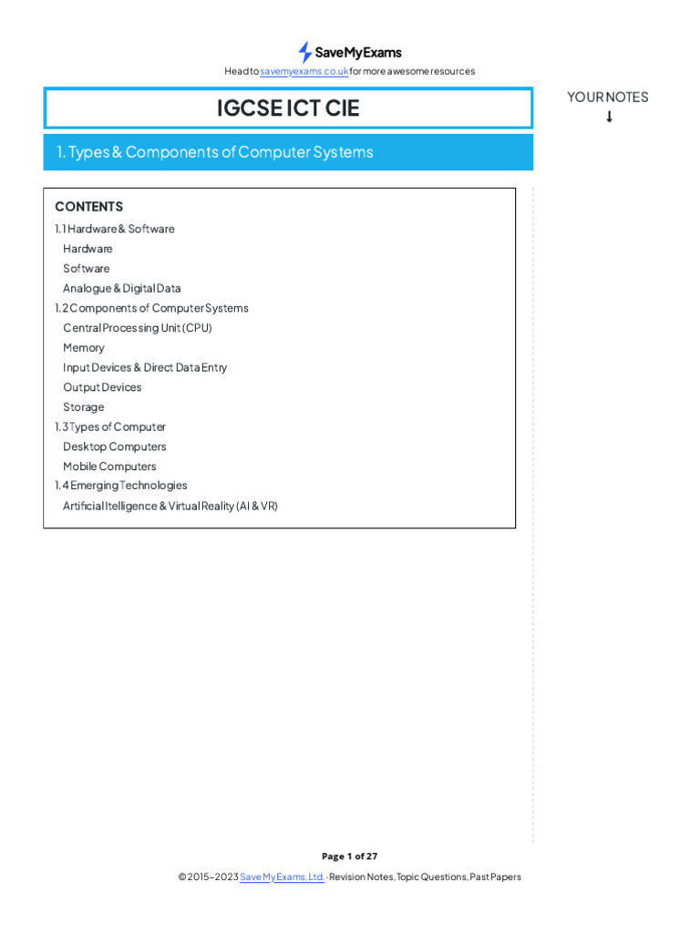 Types & Components of Computer Systems | PDF | Computer Data Storage ...
