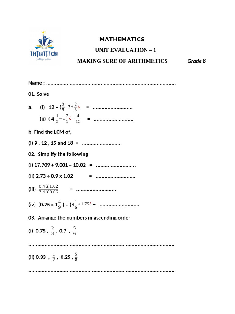 GR 8 Maths CP 1 | PDF | Mathematics | Arithmetic