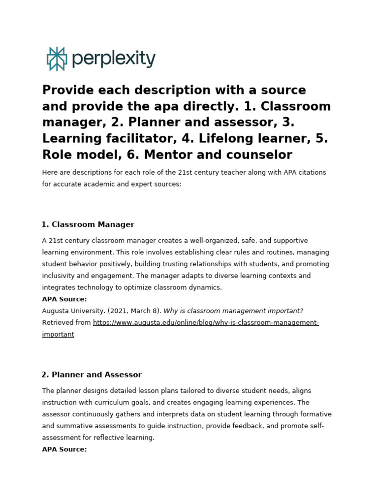 Provide Each Description With A Source and Provide | PDF | Learning ...