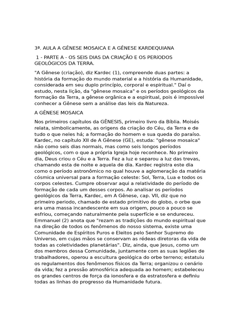 Gênese Mosaica e Períodos Geológicos | PDF | Terra | Vida