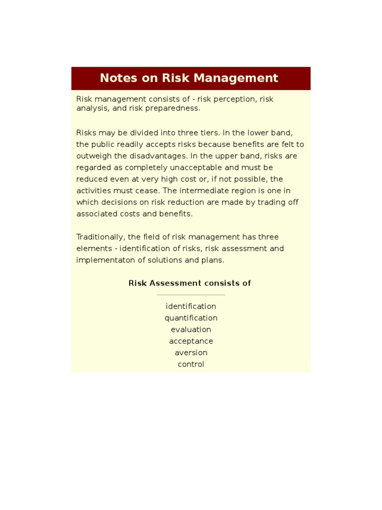 assignment on risk management pdf
