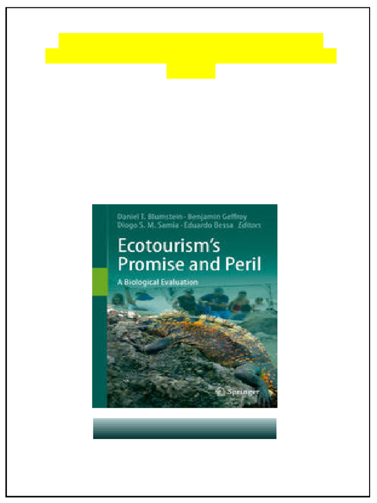 Ecotourism S Promise and Peril A Biological Evaluation 1st Edition ...