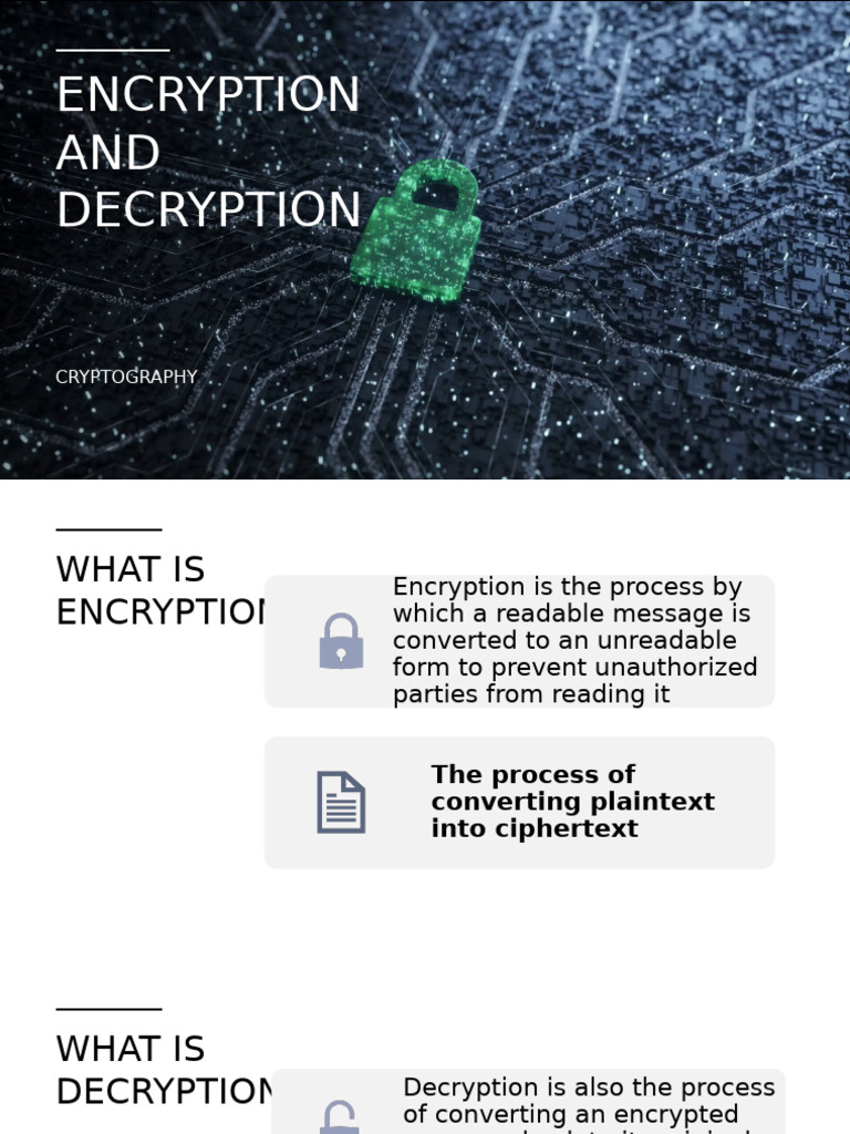 Encryption and Decryption Overview | PDF | Encryption | Key (Cryptography)