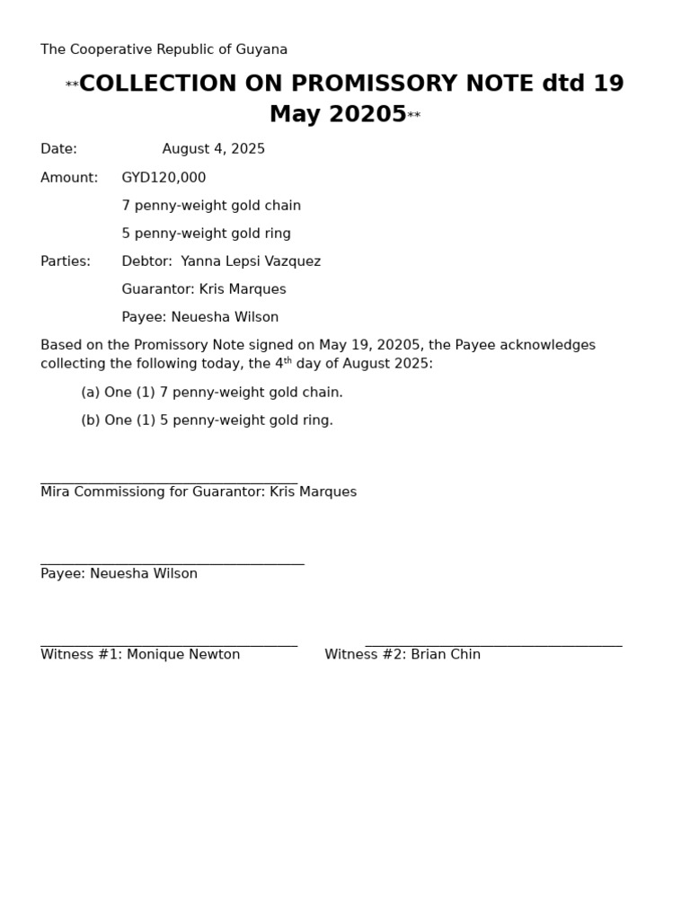 Collection On Promissory Note | PDF