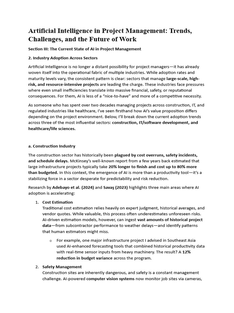 AI's Role in Project Management Future | PDF | Artificial Intelligence ...
