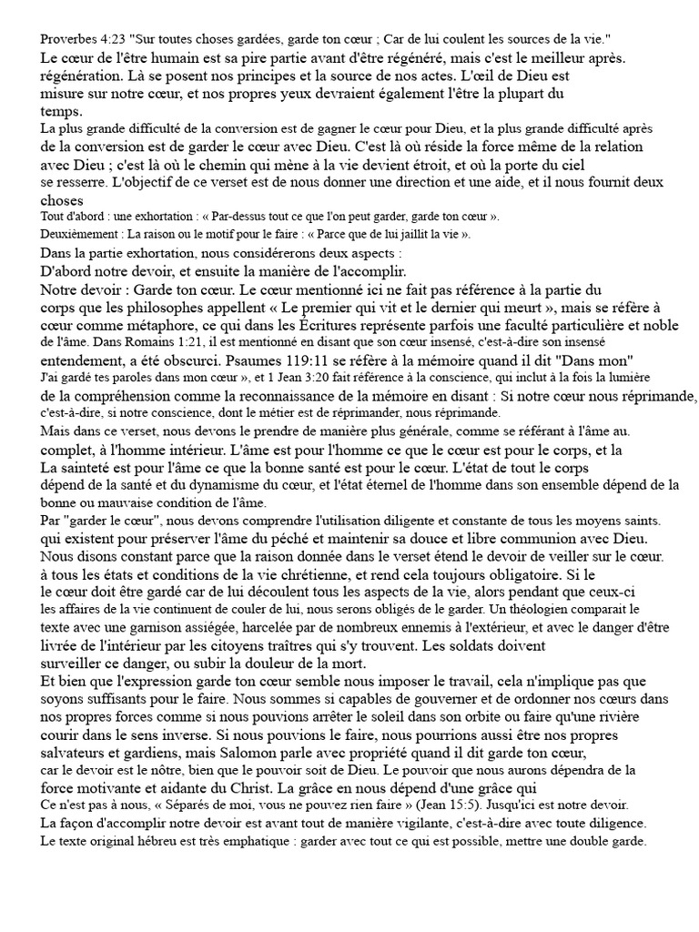Garder son cœur : clé de la vie chrétienne | PDF | Dieu | Âme