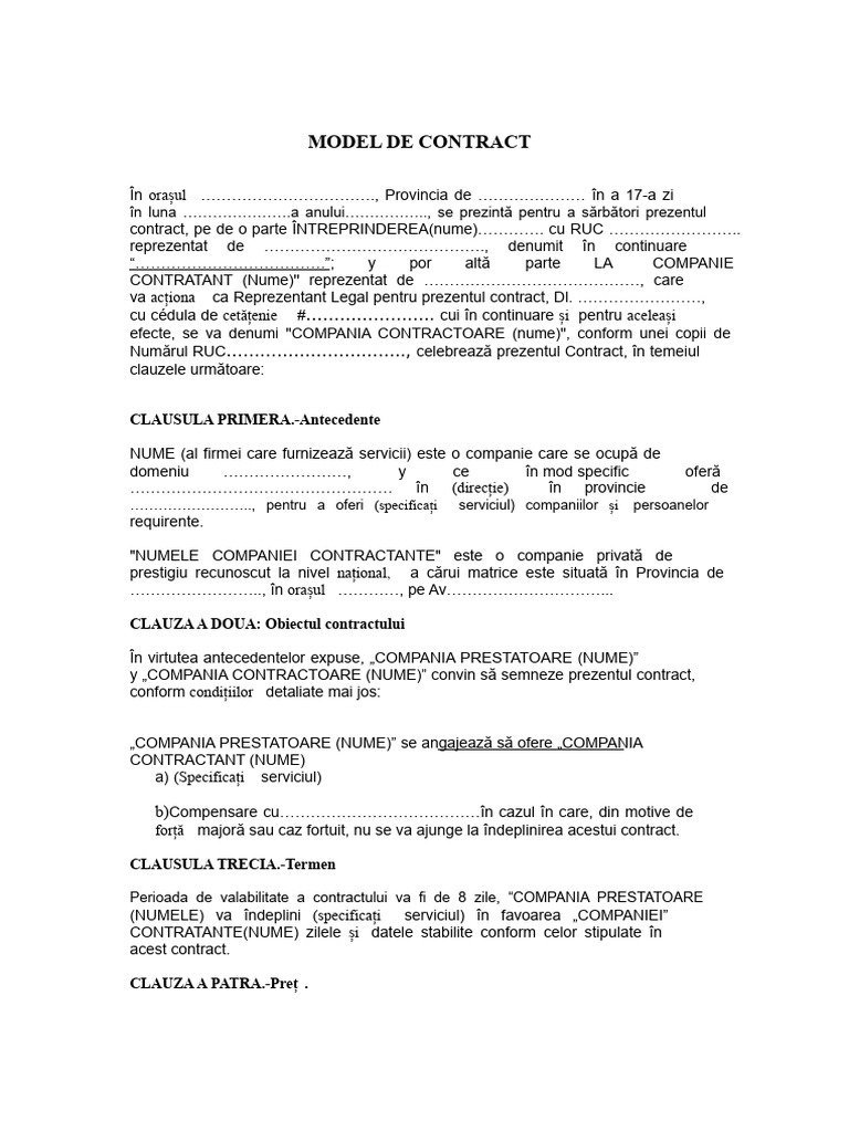 Model de Contract | PDF