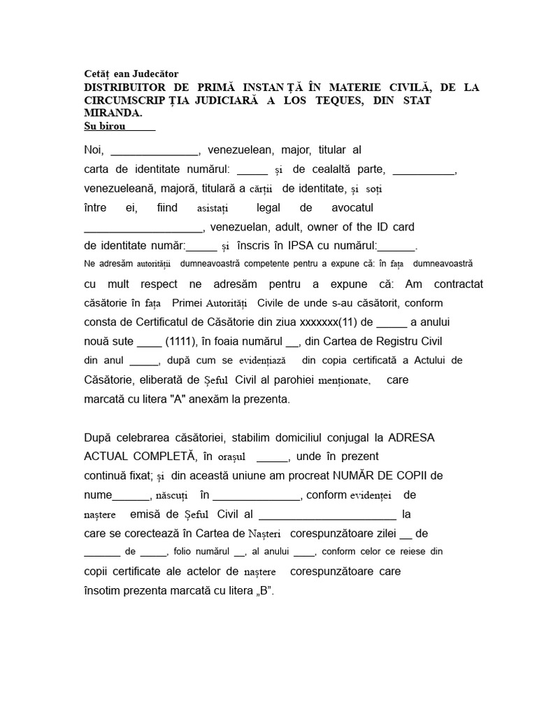 Format Divorț 185-A | PDF