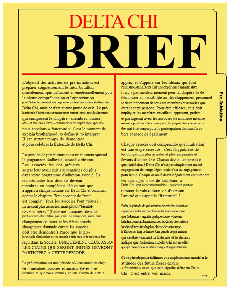 Pré-Initiation (BREF) | PDF