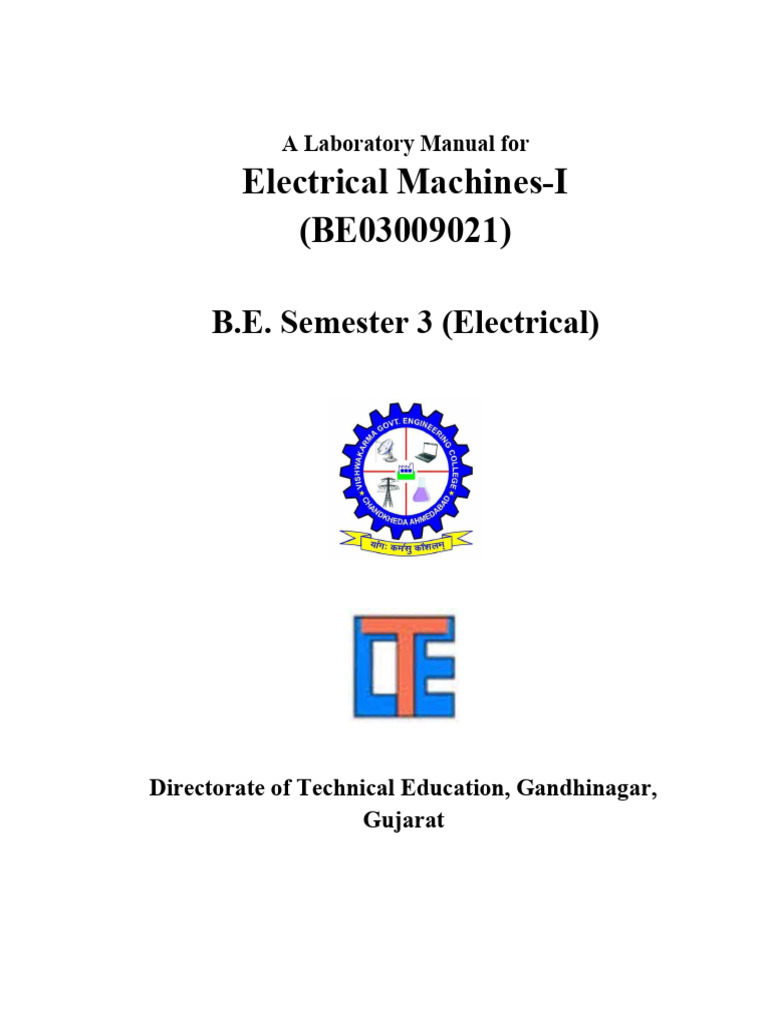 Front Pages - Electrical Machine I Lab Manual - Winter 2025 | PDF | Transformer | Electrical ...