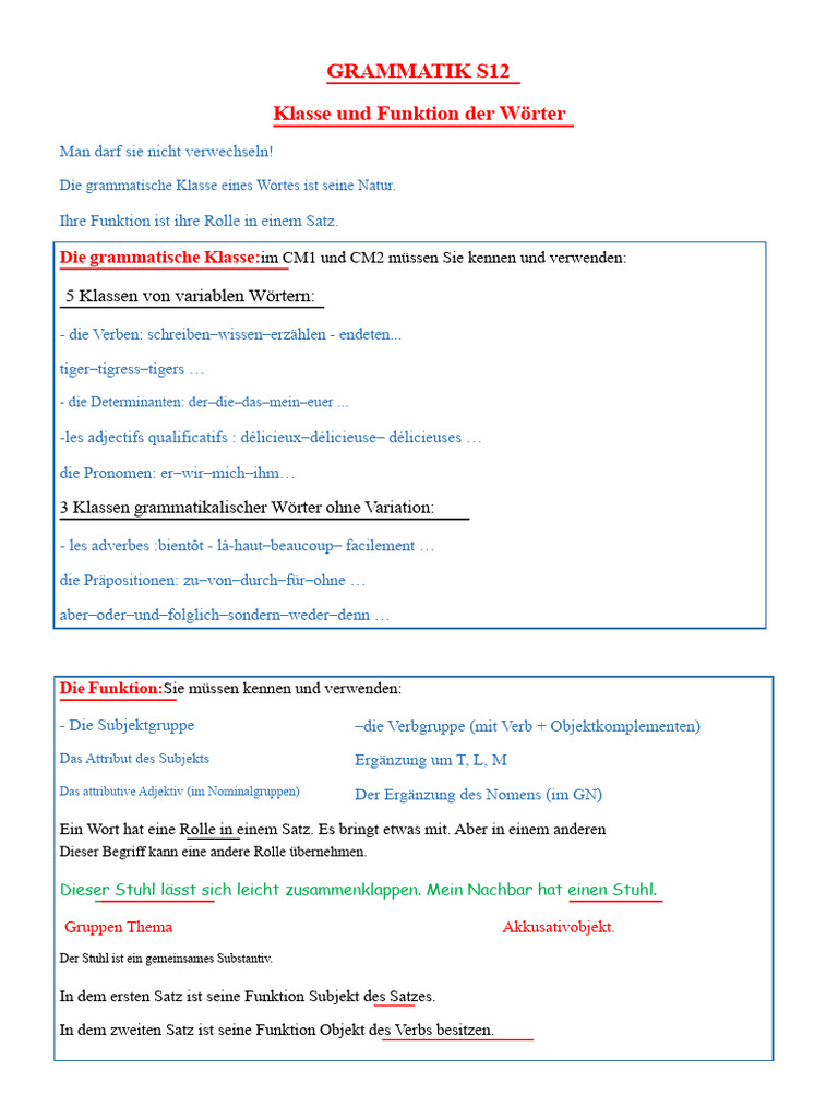 Grammatik S12 | PDF