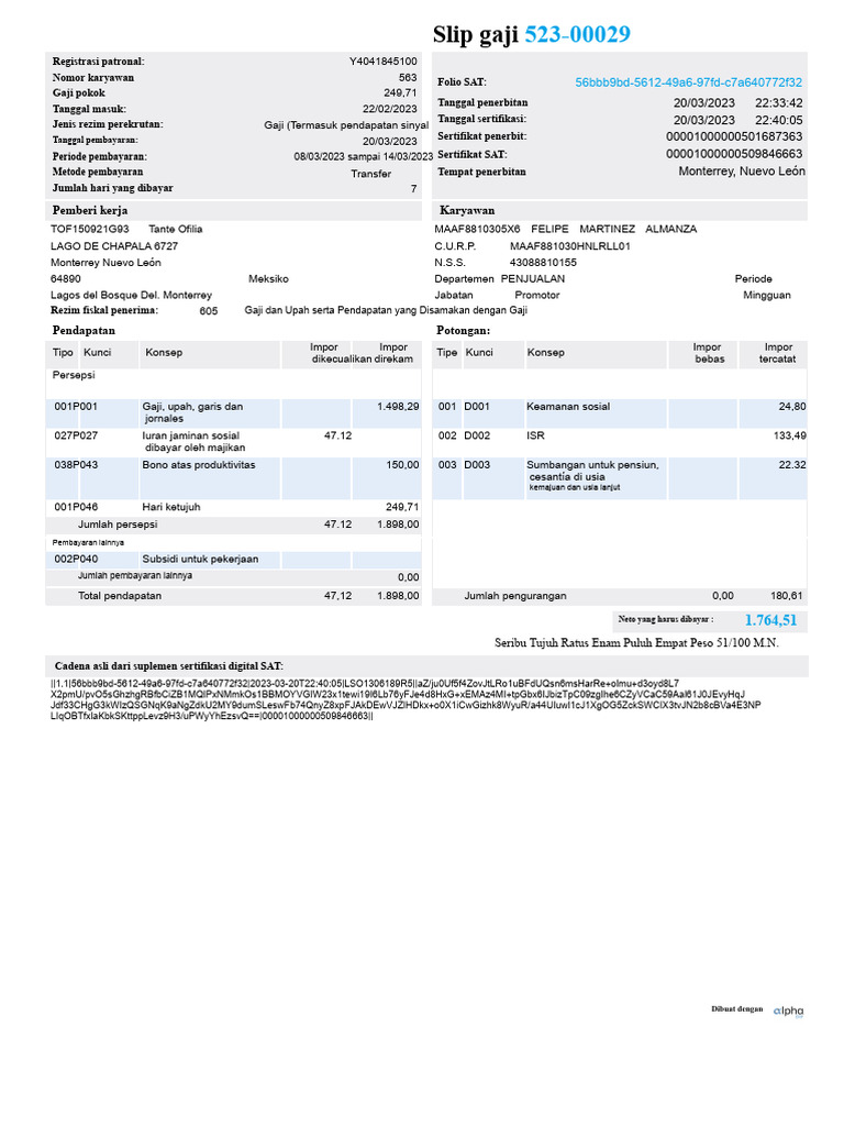 Tof150921g93 Struk 20230320 523-00029 | PDF