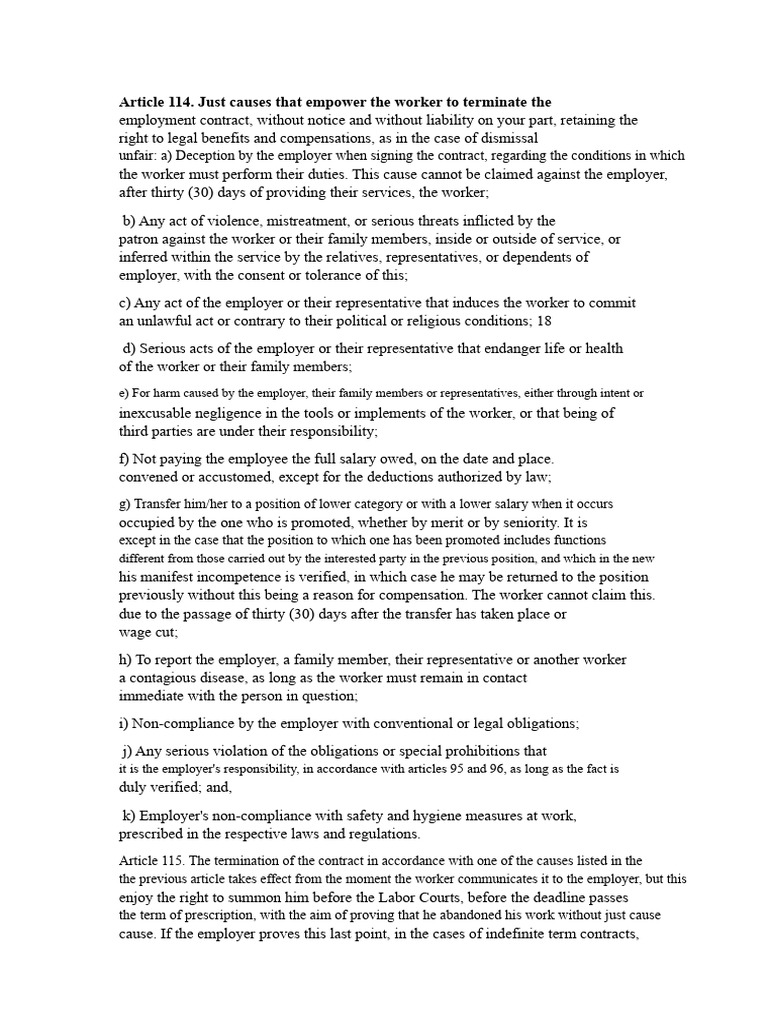 Just Causes for Worker Termination | PDF | Employment | Salary