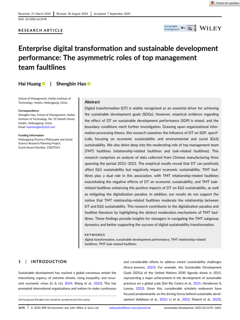 Digital Transformation's Impact on Sustainability | PDF ...