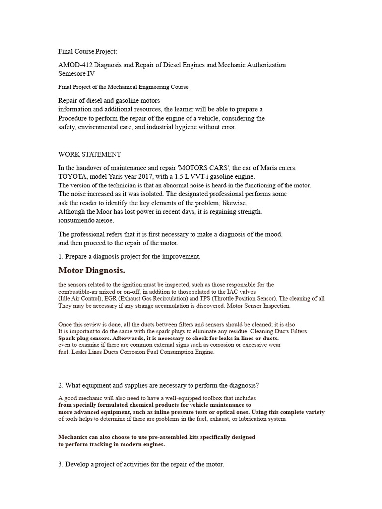 Diesel Engine Diagnosis and Repair Guide | PDF | Engines | Diesel Engine