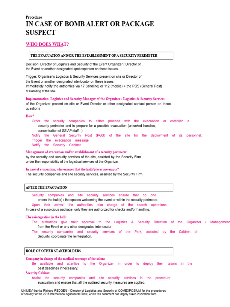 Bomb Alert Response Procedure Guide | PDF | Public Safety