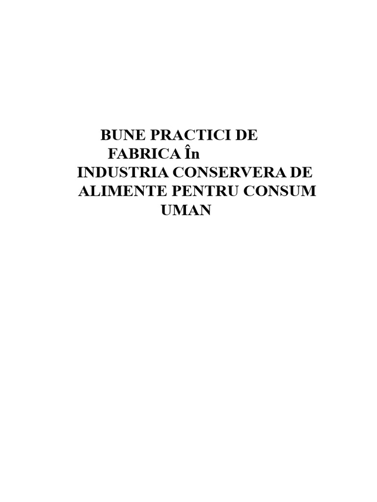 Practici Bune de Fabricație În Conserve de Pește | PDF